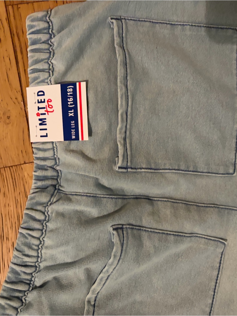 Limited Too Wide Leg Cargo Pants | NWT Juniors XL 16-18 Soft Feel /Denim Look - Picture 7 of 8